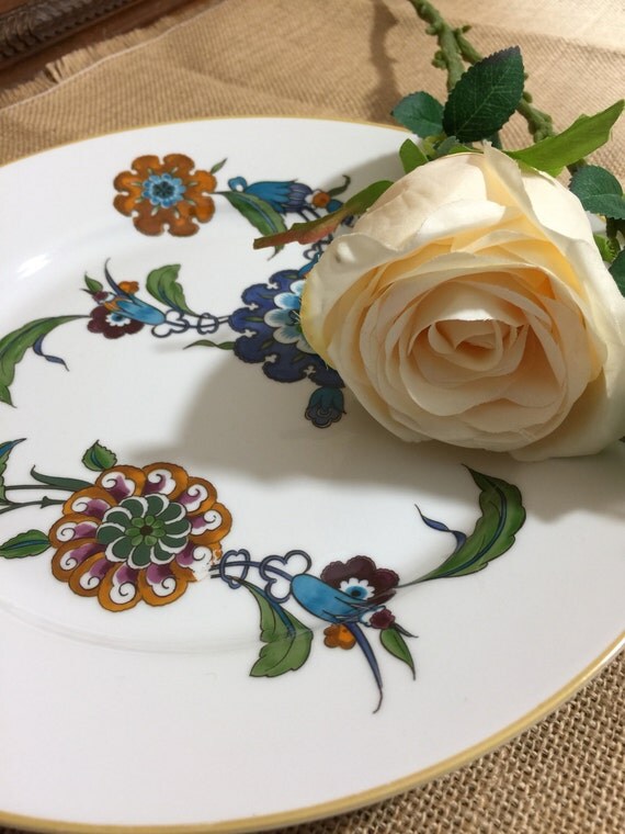 Royal Worcester Palmyra Porcelain Plate - Circa 1970 China Plate Oriental Chinese Style Pattern - Collectible Plates