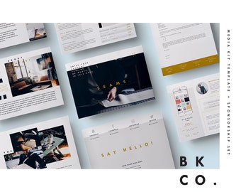 Media Kit Template | 8 Pages | Press Kit + Cover Letter + Ad Rate Sheet | Instant Digital Download (MS Word) | "Seams"
