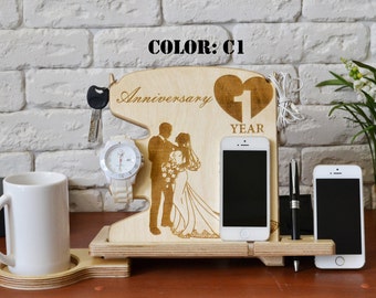 Second anniversary 3rd anniversary gift Ipod Docking 3 year anniversary third anniversary three anniversary fourth wedding present