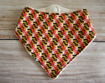 Bandana Bib, Baby Bib, Drool Bib, Toddler Bib, Maryland Flag