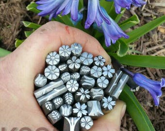 Flowers !!!! Unique Handmade metal stamps for Silver, Copper, Leather, Glass, Pmc. Individual, and sets are available.