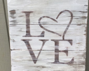 Discounted to sell! Rustic love pallet sign, Valentine's Day sign, gift idea, Valentine's Day gift, love sign, wall decor