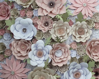 Floral Photo Backdrop, Sweet 16 Party Decorations, Dorm Wall Art, Quinceanera Photo Prop, Engagement Photo Prop, Large Paper Flower Backdrop