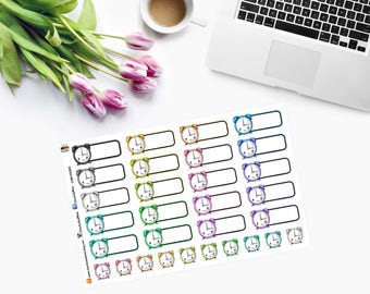 KAWAII Alarm Clock/Appointment - Planner Stickers - CAM00054