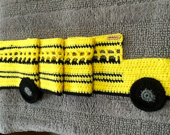 School Bus Scarf, Crochet School Bus Scarf, Bus Scarf, School Bus, Yellow Bus Scarf