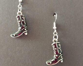 Silver and Black Cowboy Boots