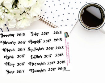 Planner Stickers |Months of the Year Stickers|Month Stickers|Jan-Dec Stickers|Journal Stickers|BUJOmonths