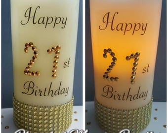 21st, 18th, 16th, 30th, 40th, 50th, 60th, 70th, 80th, 90th, personalised LED candle