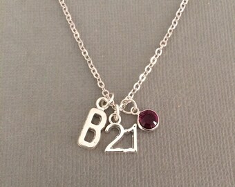 21st birthday gift for her, Swarovski birthstone personalised 21st birthday necklace, 21st birthday present, 21 jewellery, jewelry