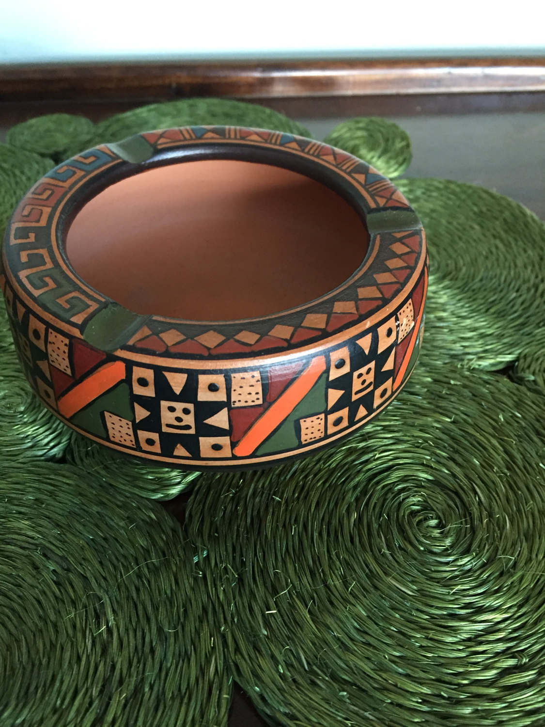 Painted Clay Ashtray by VintageBohemian365 on Etsy