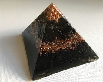 Obsidian Pyramid | Orgone Pyramid | Copper Pyramid | Obsidian Orgone | Emf Protection | Pyramid | ORGONE ENERGY PYRAMID