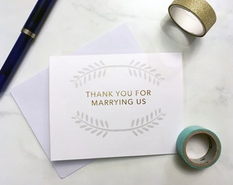 Thank you for marrying us card for your officiant - Wedding day cards