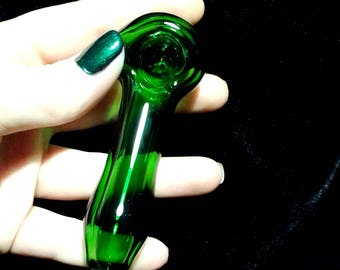 Solid Transparent Green Glass Pipe/Tobacco Accessories/Smoking Accessories/Glass Smoking Pipe/Tobacco Pipe/Green Glass Pipe/Glass Bowls/Pipe