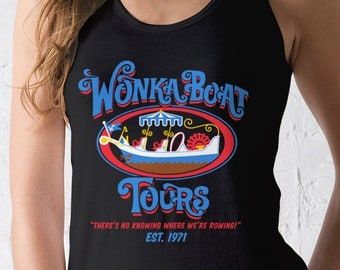 New Chocolate Factory Boat Tours Ladies Tank Top Movie Logo T-Shirt Funny Retro Movie Adult Women Tanks Shirt Sizes