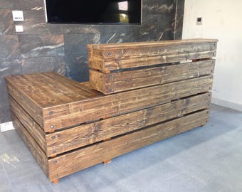 Chic Reclaimed Wood Office Desk view in gallery reclaimed wood desk with industrial legs Reclaimed Reception Desk Rustic Industrial Custom Made Chic Front Counter Bespoke Office Bar Restaurant Coffee Unit Chic Reclaimed Wood Office Desk reclaimed kitchen table computer desk barn wood table solid oak w 28 Reclaimed Reception Desk Rustic Industrial Custom Made Chic Front Counter Bespoke Office Bar Restaurant Coffee Unit