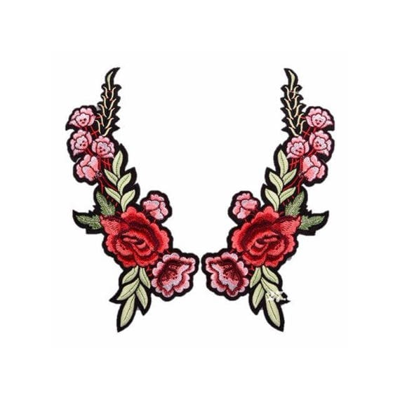 Floral Embroidery Patches Embroidered Roses DIY Sew on Iron On Patch gucci