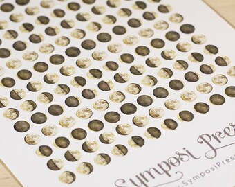 Lunar Tracking / Moon Phase Watercolor Planner Stickers, tiny moons (Inkwell Press, Erin Condren, Plum Paper, Fliofax, Kikki K, Happy)