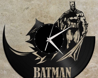 Batman Clock - Vinyl Record Clock, Wall Clock, Modern Wall Art, Vinyl Wall Clock, Batman Art, Batman Gift