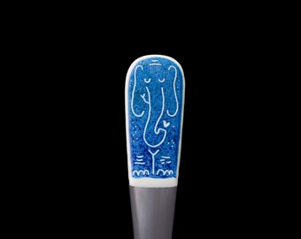Elephant Spoon, Hand Painted Spoon, Enamel Spoon, Sugar Spoon, Hand Drawn Spoon, Coffee Spoon, Colorful Spoon, Housewarming Gift, Teaspoon