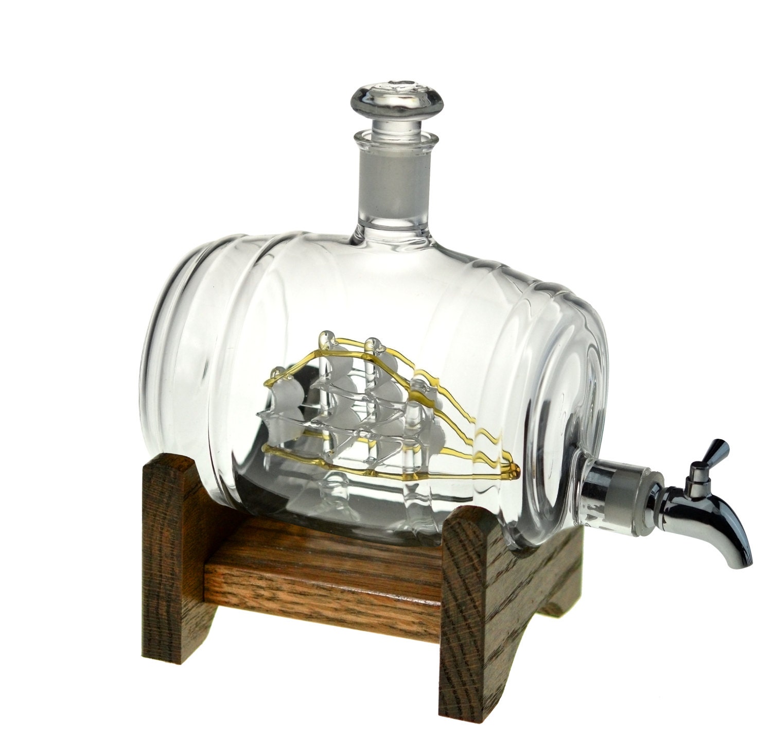 Bourbon Decanter Mouthwash / Liquor Dispenser Glass