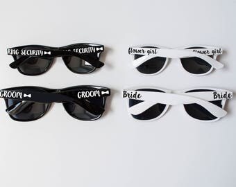 Ring Security Sunglasses, Flower Girl Sunglasses, Bride Sunglasses, Groom Sunglasses, Kids Sized Sunglasses, Wedding Ring Bearer Sunglasses