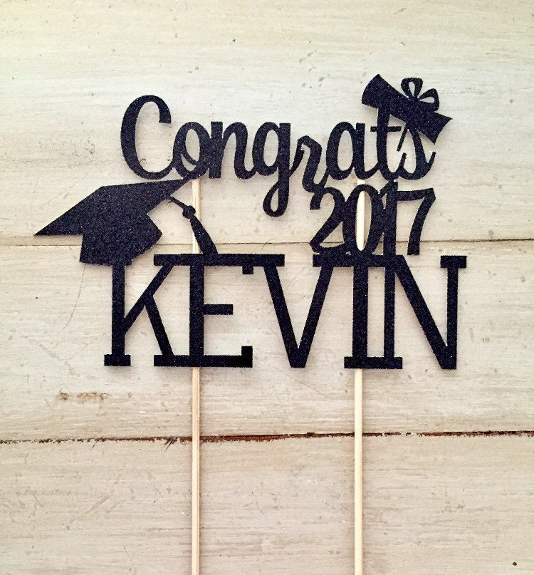 Personalized Graduation Cake Topper Class of 2017 Congrats