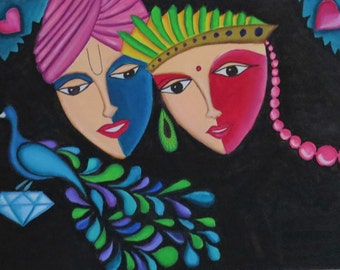 Image result for painting of a rajasthani couple