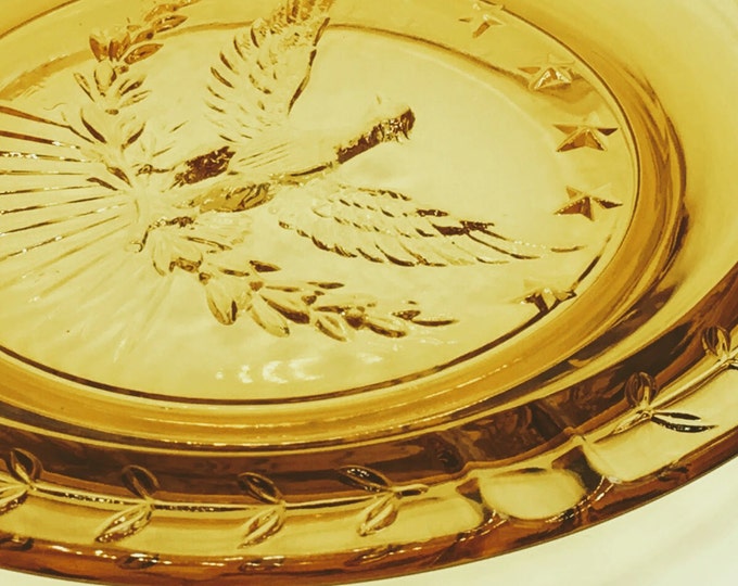 Vintage L.E. Smith Heritage Amber Glass American Eagle Cigar Ashtray - Tobacciana- Cigar Smoker Gift For Him Vintage L.E. Smith Heritage Amber Glass American Eagle Cigar Ashtray - Tobacciana- Cigar Smoker Gift For Him