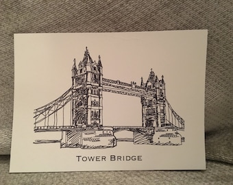 London Tower Bridge Blank Greeting Card