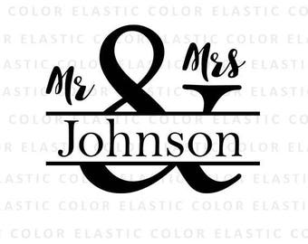 mr and mrs svg - wedding svg - split and sign - split monogram mr and mrs cut file for cameo and cricut svg, png, dxf, eps