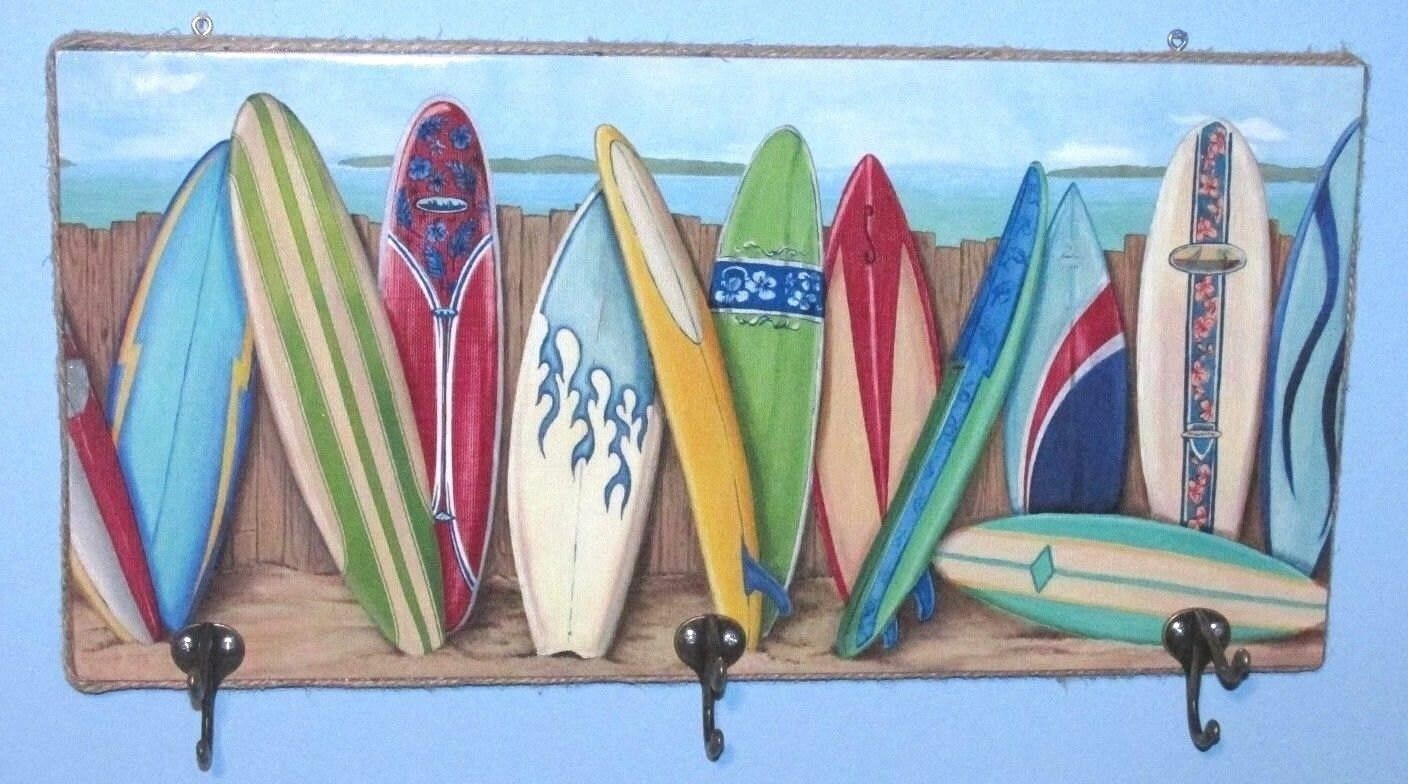 Handmade Surfboard Coat Rack Hooks 9.5 x 19.5 Surf