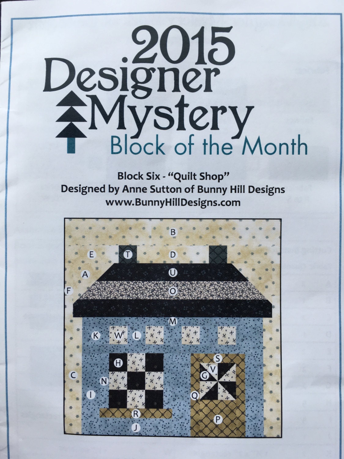 Block of the Month 2015 Designer Mystery Quilt Destash Fat