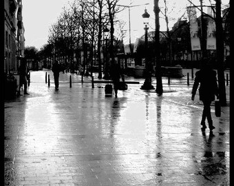Photographie de Paris noir et blanc effet nacré scintillante Paris Anonyme 30 cm x 30 cm