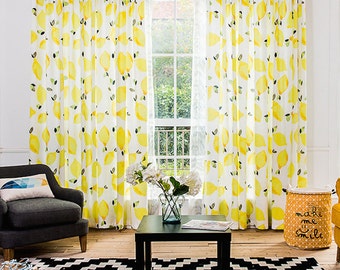 Window Curtain with Happy Lemon