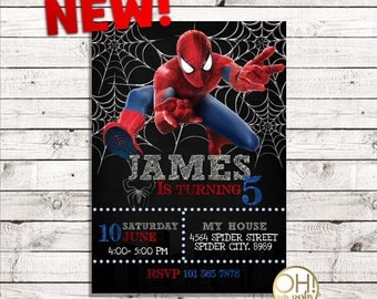 Spiderman Birthday invitation, spiderman invitation, spiderman birthday, spiderman invite, spiderman party,spiderman invitations,spiderman