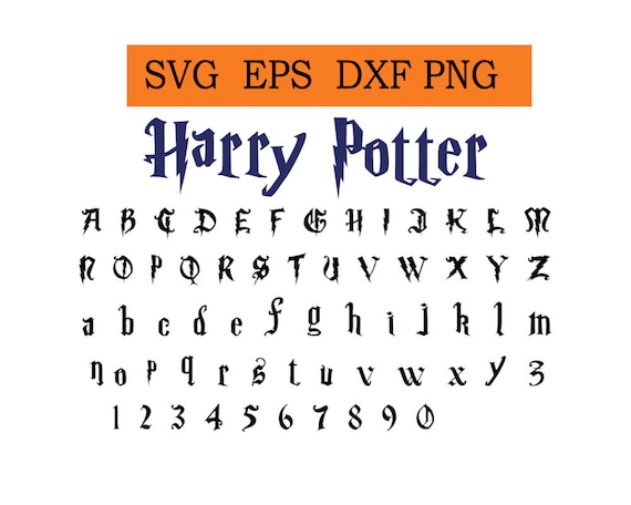 Harry Potter Font Svg / Eps / Dxf / Jpg files INSTANT