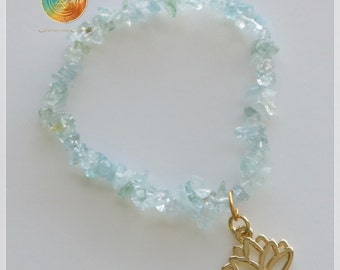 Items similar to Genuine Aquamarine Bracelet, 10MM, A Grade, Natural