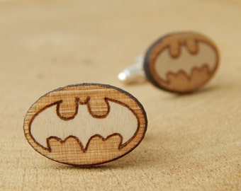 Wooden Cufflinks - Batman Cufflinks