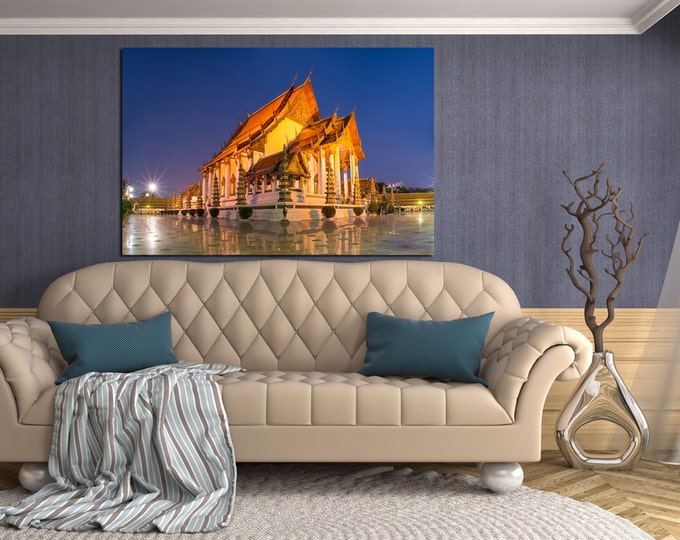 Marble temple photography, Thailand home and office decor Bangkok photo print, Thai temple photography canvas set, thailand photography