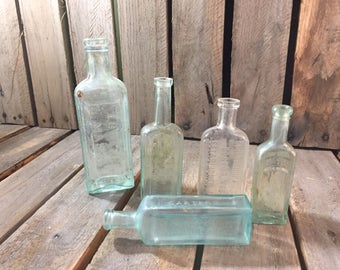 Lot of Vintage Glass Bottles circa early 1900s, vintage Bottles, Glass Bottles, Vintage Glass, Old Bottles, Antique Glass Bottles