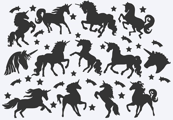 unicorn die cut out silhouette 13 x unicorns with free