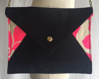 Recycled leather clutch / upcycled leather clutch / resewn leather