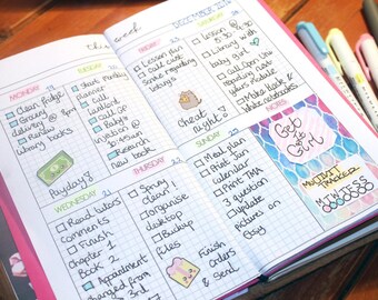 Weekly Planner Midori, Tn Weekly Planner, Traverlers Notebook insert, Printed notebook insert, Fauxdori Insert, Chicsparrow Insert, 40 Pages