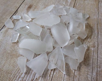 White sea glass bulk / sea glass jewelry / Craft supplies / Craft beach glass / Genuine Nova Scotia sea glass / beach glass jewellery