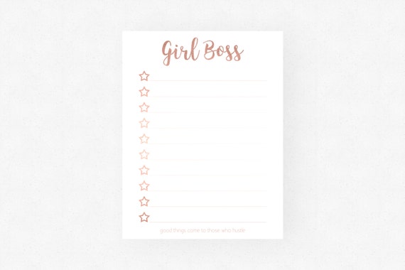 Rose Gold Faux Foil Girl Boss To Do List Checklist Rose Gold Faux Foil Girl Boss To Do List Checklist