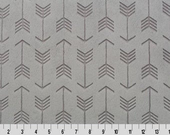 Shannon Minky Fabric, Shannon Cuddle Minky, Steel Embossed Arrow Cuddle Fabric, Arrow Minky Fabric, Steel Arrow Fabric, Fabric By The Yard