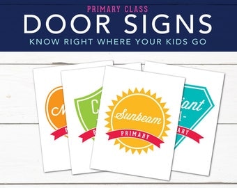 White Background Primary Door Signs, LDS 2017 Primary Theme, Choose the Right, Class Room Signs, Printables