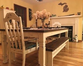 Farmhouse Table, Dining Table, Kitchen Table, Rustic Wood Table