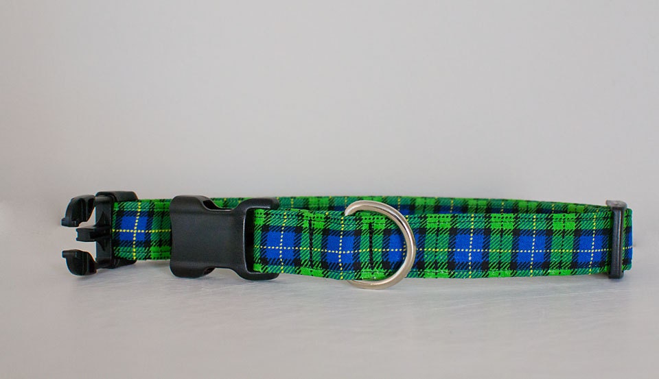 Dog CollarPlaid Dog CollarBlue Plaid CollarGreen Plaid