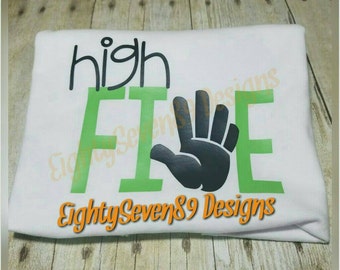 high 5 birthday shirt